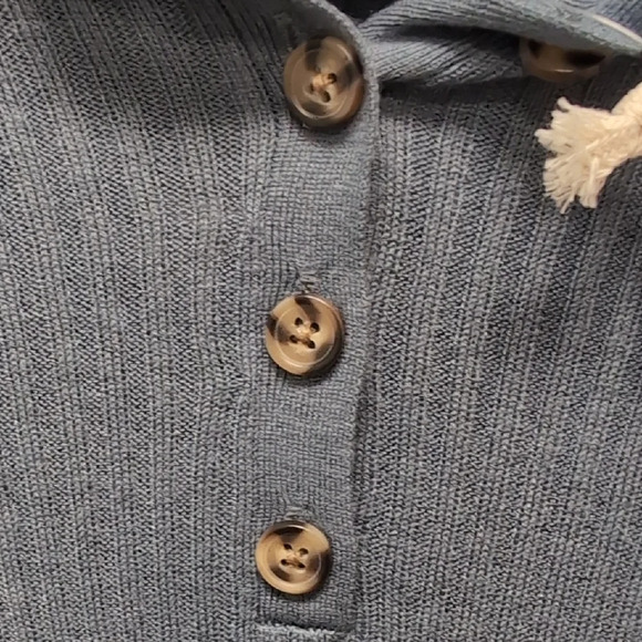 Marled Blue Button Down Shirt Classic Top Wool Blend Size XL NWT - Picture 2 of 7